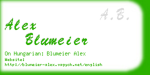 alex blumeier business card